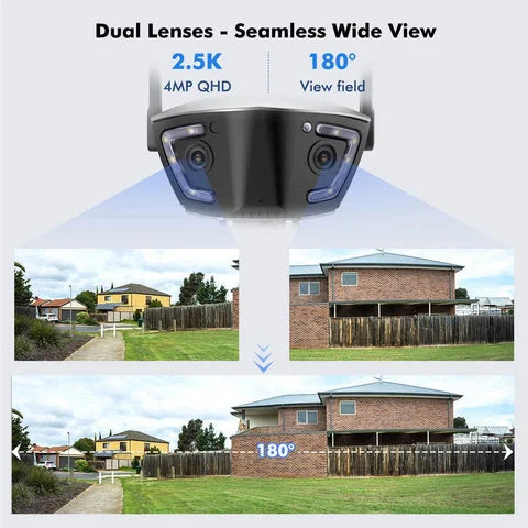 Ctronics 5MP Camera Surveillance WiFi Exterieure, 2,4Ghz/5Ghz WiFi PTZ Camera IP 2560X1920P Couleur Vision Nocturne, Détection Humaine Auto Suivi