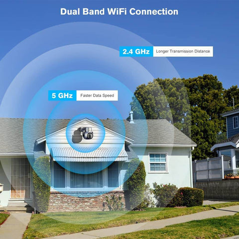 2.5K 4MP Caméra Surveillance WiFi Exterieure 2,4/5GHz WiFi IP Caméra Détection Humaine avec Suivi Auto