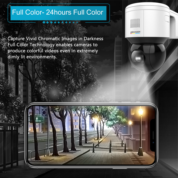 DS-2DE3A400BW-DE | 4 MP | ColorVu | Pan Tilt camera | Incl. support mural
