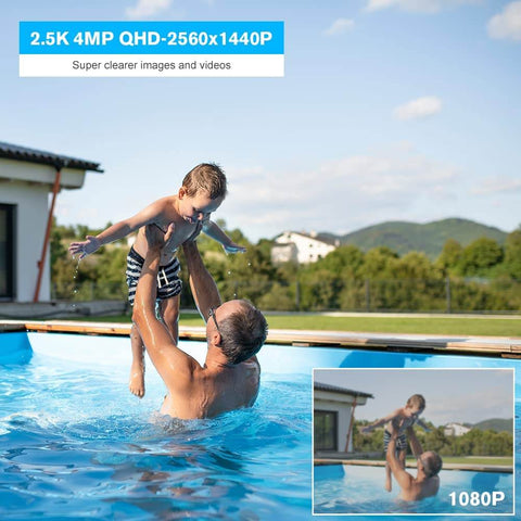 2.5K 4MP Caméra Surveillance WiFi Exterieure 2,4/5GHz WiFi IP Caméra Détection Humaine avec Suivi Auto