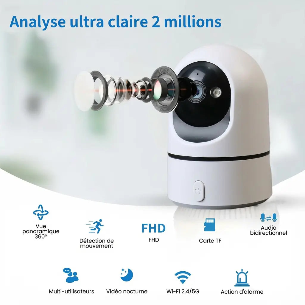 Caméra de surveillance WiFi sans fil intérieure HD