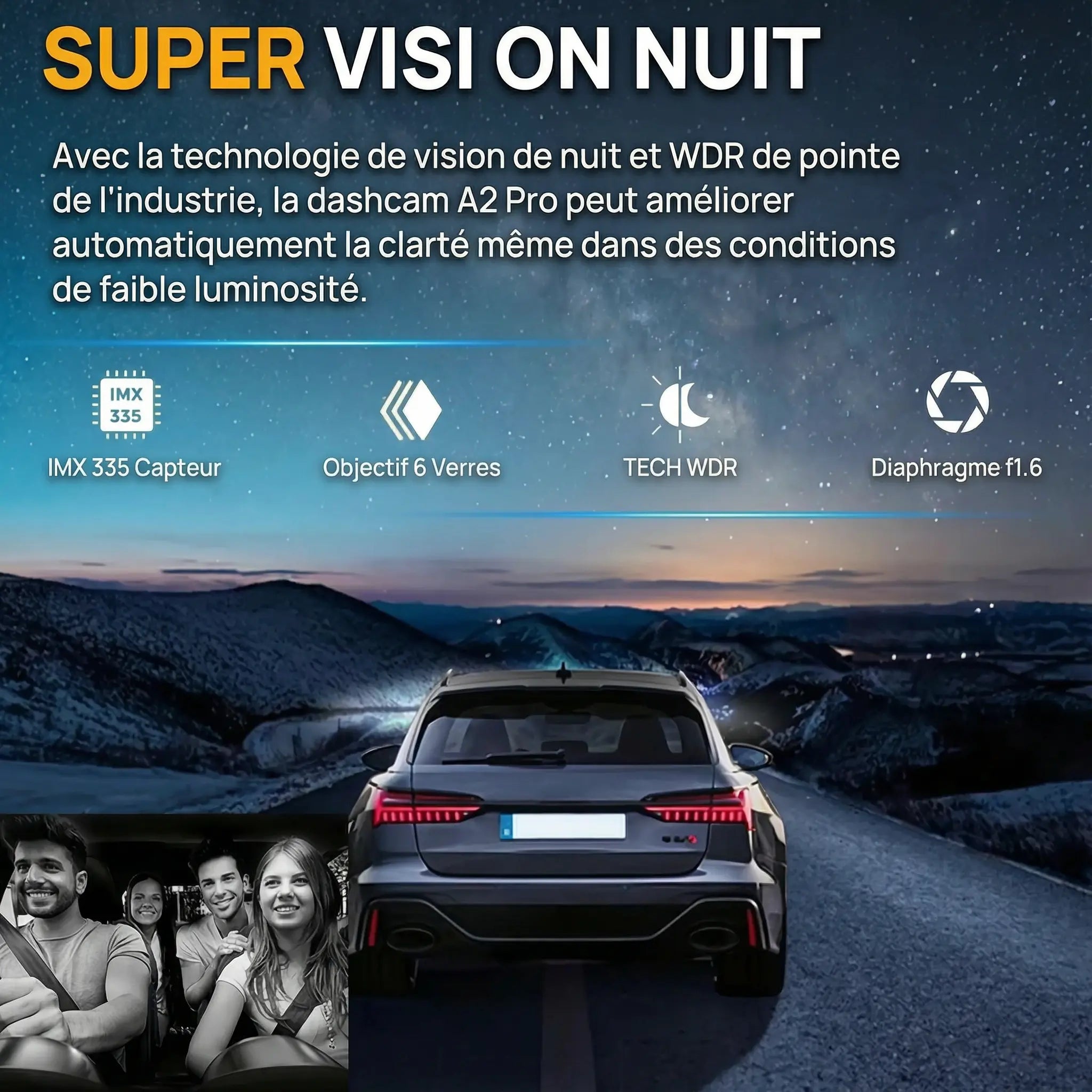 Dashcam avec vision nocturne