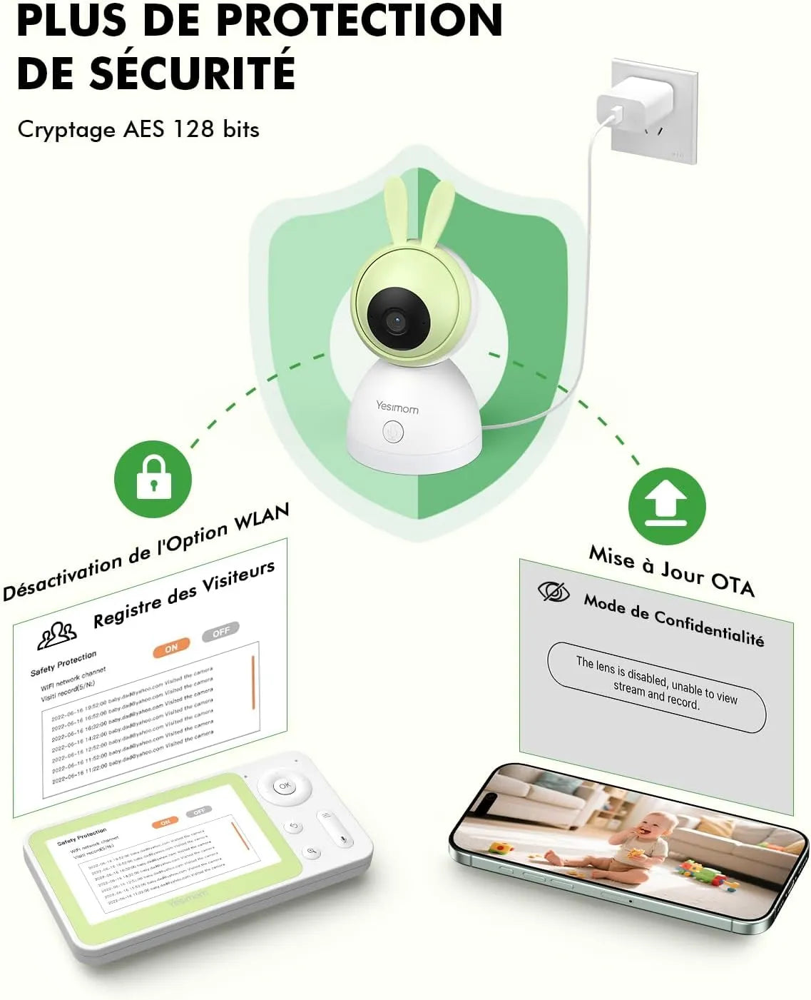 Caméra Babyphone COCOCAM 5MP Avec Suivi Automatique