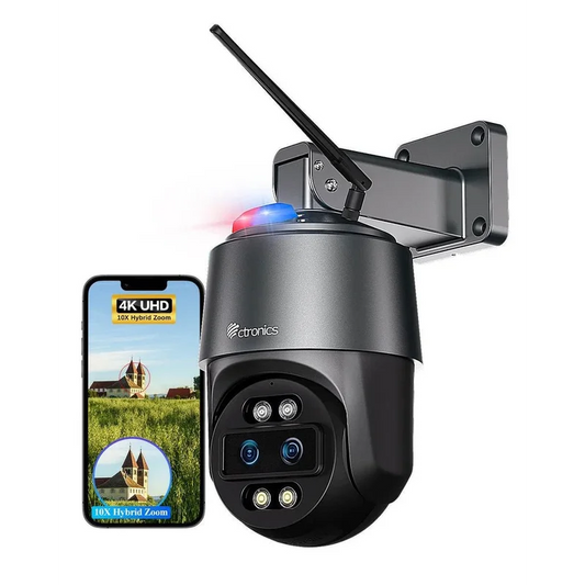 Caméra Connectée au Téléphone 4K Extérieure – Double Objectif & Zoom 10X