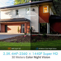 Caméra de Surveillance WiFi 4MP / 2.5K Extérieure – PTZ 360°, Vision Nocturne Couleur – Connectée au Smartphone