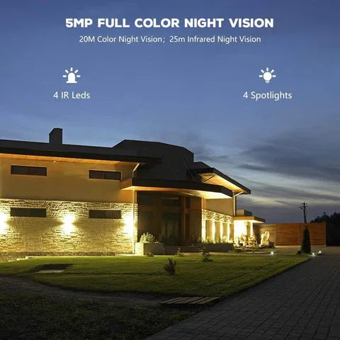 Caméra de Surveillance WiFi 5MP Extérieure – Zoom Optique 5X, Suivi Automatique – Connectée au Smartphone