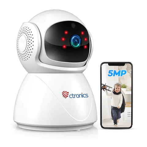 Caméra Bébé Connectée au Téléphone Ctronics 5MP PTZ