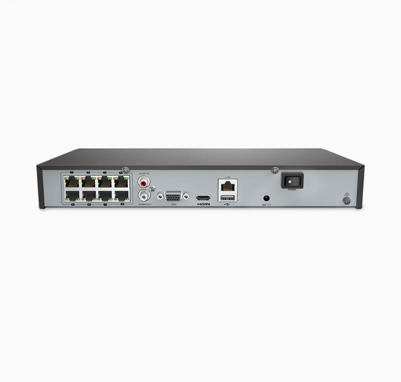 NVR PoE 4K 8 canaux, H.265+, RTSP et ONVIF pris en charge, Fonctionne avec Alexa