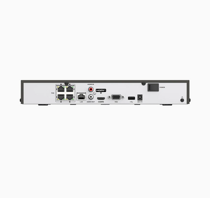 NVR PoE 4K 4 canaux, H.265+, Détection de mouvement, RTSP et ONVIF pris en charge