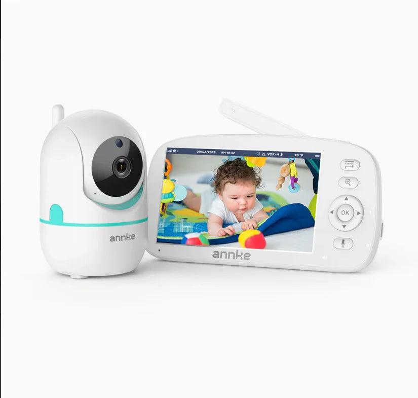 Tivona - Babyphone sans fil pour intérieur avec caméra 1080p HD, écran 5