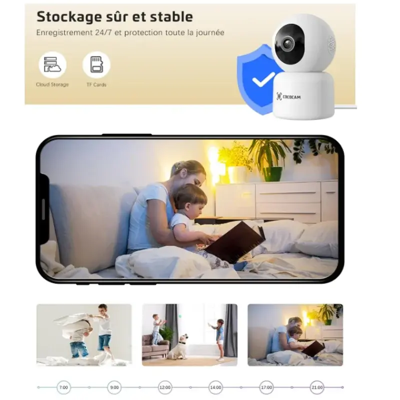 Caméra Connectée Téléphone Suivi Automatique Audio Bidirectionnel