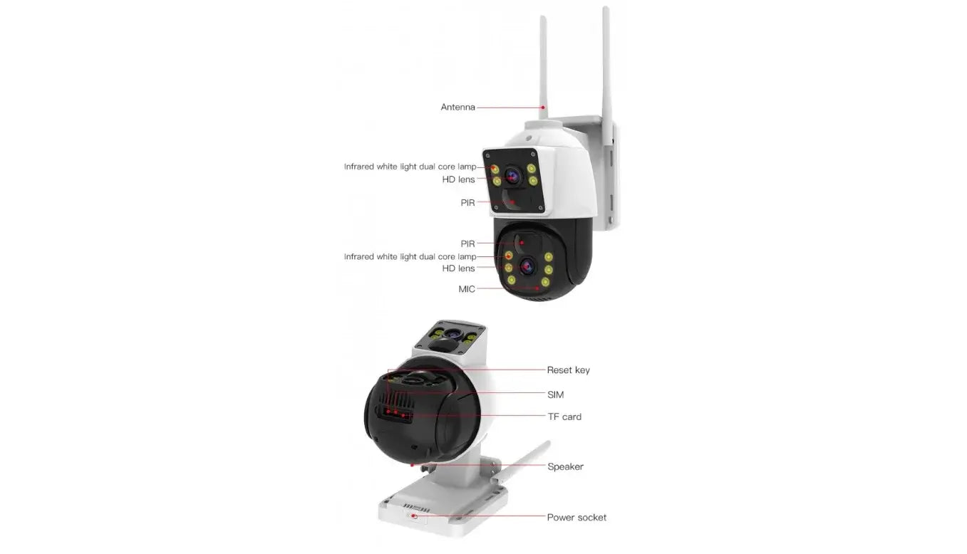 Caméra Solaire 4G DIYTECH Double Objectif