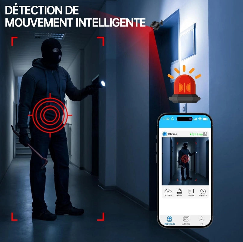 Mini Caméra Espion Intérieur WiFi 1080P