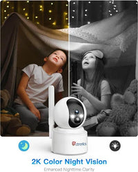 Ctronics 4G LTE & Batterie - 2K Caméra Surveillance Intérieur avec Carte SIM Vision Nocturne Couleur Cloud/PC/Pas WiFi