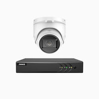 EL200 - Kit de surveillance filaire 1080p à 8 canaux avec 1 caméras, DVR intelligent avec détection humaine