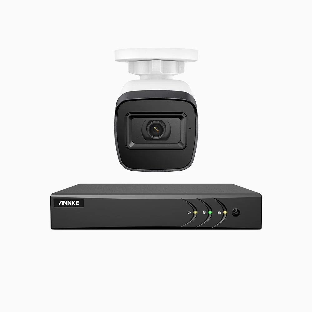 EL200 - Kit de surveillance filaire 1080p à 8 canaux avec 1 caméras, DVR intelligent avec détection humaine