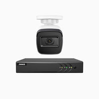 EL200 - Kit de surveillance filaire 1080p à 8 canaux avec 1 caméras, DVR intelligent avec détection humaine