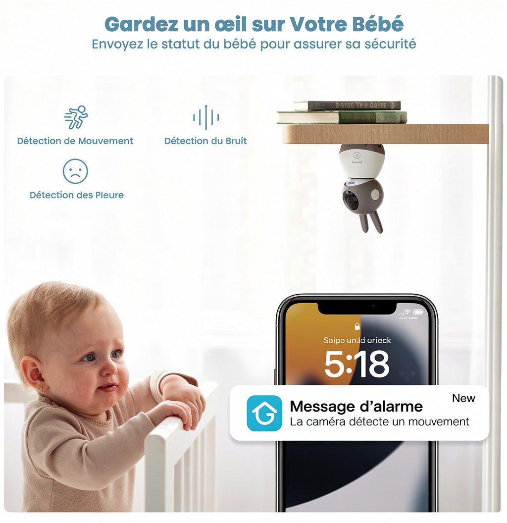 Caméra Bébé ieGeek 2K – Double Caméra