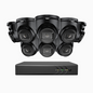 EL200 - Kit de surveillance filaire 1080p à 8 canaux avec 8 caméras, DVR intelligent avec détection humaine et véhicule, vision nocturne infrarouge de 66 pieds, signal de sortie 4-en-1, IP67