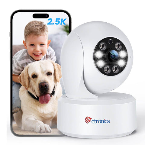2,4/5Ghz 2,5K 4MP Caméra Surveillance WiFi Intérieure Détection Humaine/Mouvement & Suivi Automatique pour Bébé/Animaux