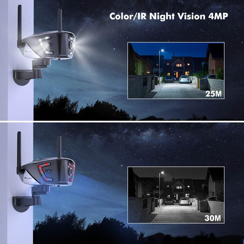 Ctronics 5MP Camera Surveillance WiFi Exterieure, 2,4Ghz/5Ghz WiFi PTZ Camera IP 2560X1920P Couleur Vision Nocturne, Détection Humaine Auto Suivi