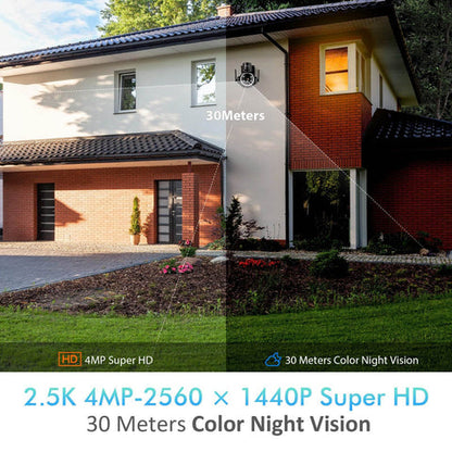 2.5K 4MP Caméra Surveillance WiFi Extérieure 2,4/5GHz PTZ Caméra IP 360° Vision Nocturne Couleur