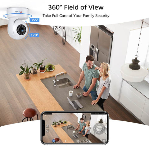 2,4/5Ghz 2,5K 4MP Caméra Surveillance WiFi Intérieure Détection Humaine/Mouvement & Suivi Automatique pour Bébé/Animaux