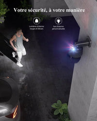 caméra surveillance extérieure 4K, caméra double objectif, caméra zoom hybride 10X, caméra intelligente détection humaine, caméra sécurité animaux véhicules, caméra connectée smartphone extérieur