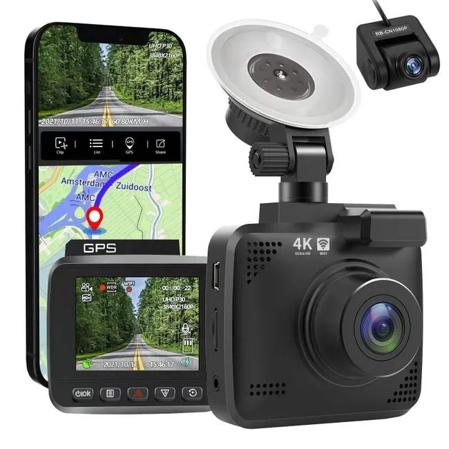 Caméra voiture dashcam 4K avec suivi GPS
