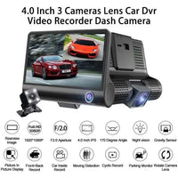 Dashcam pour voiture 3 cameras Full HD